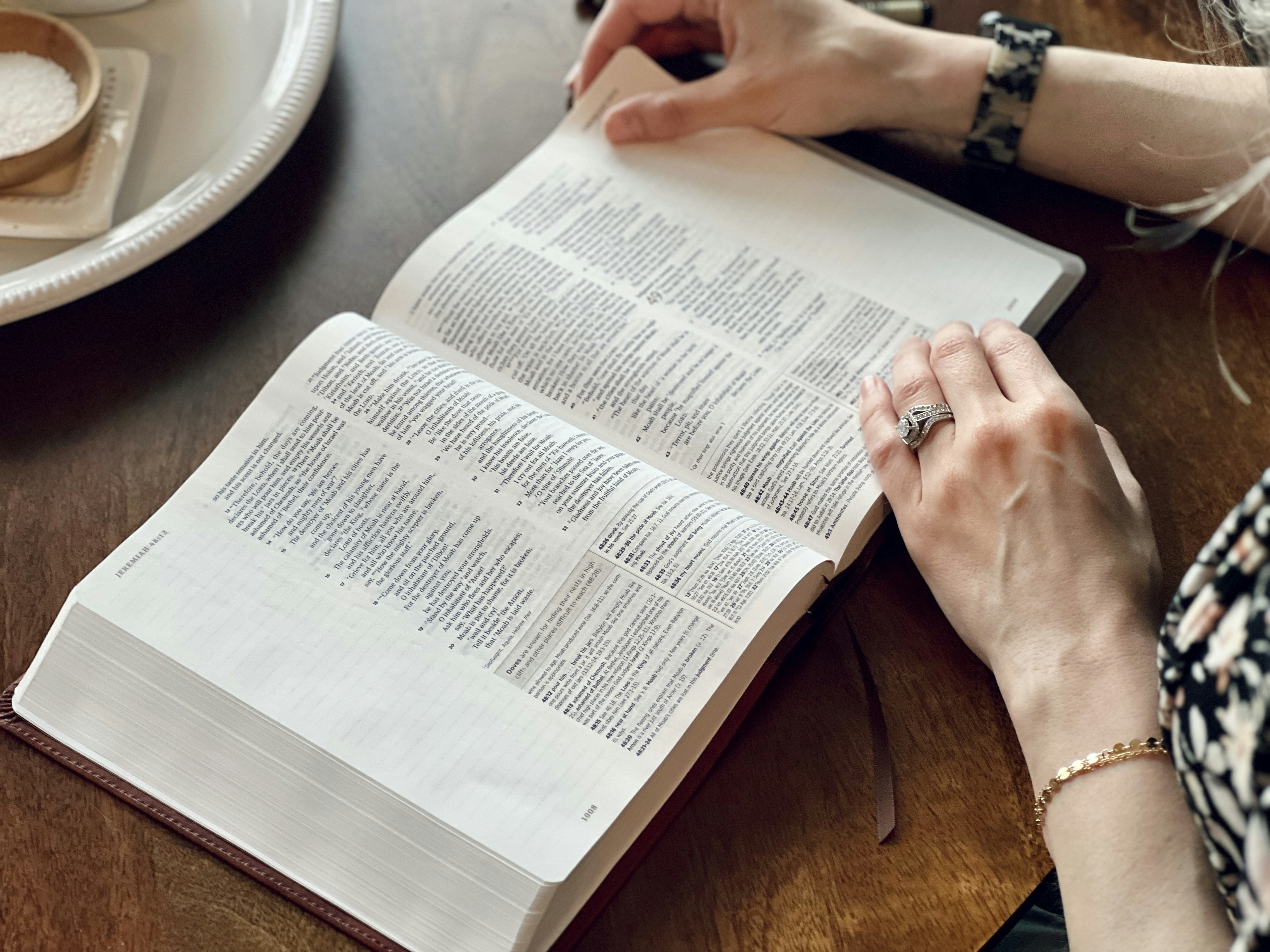 Woman studying Bible