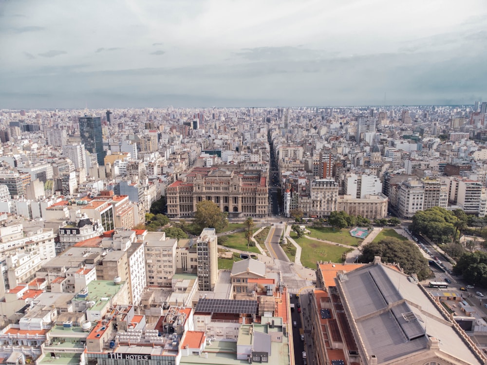 a view of a city from the top of a building