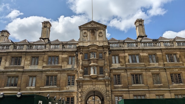 a large building with a clock tower on top of it