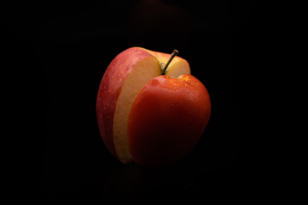 an apple with a bite taken out of it