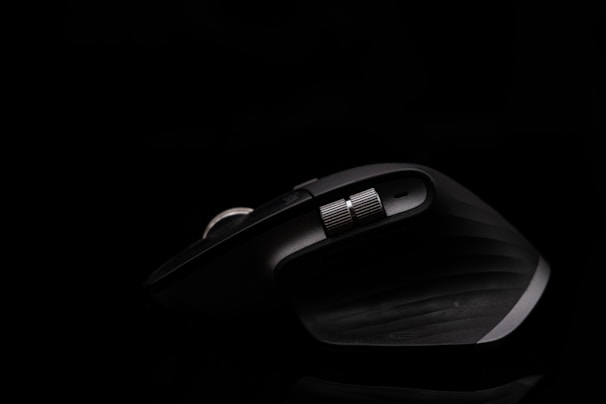 A stylish wireless mouse with ergonomic design.