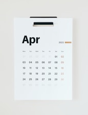 a calendar with the word apr on it