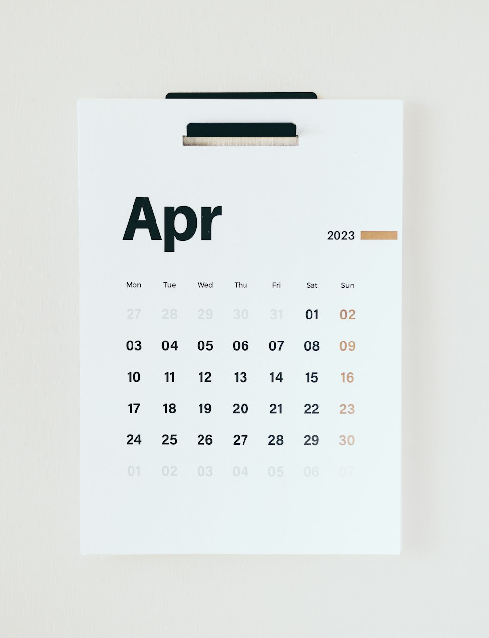 a calendar with the word apr on it
