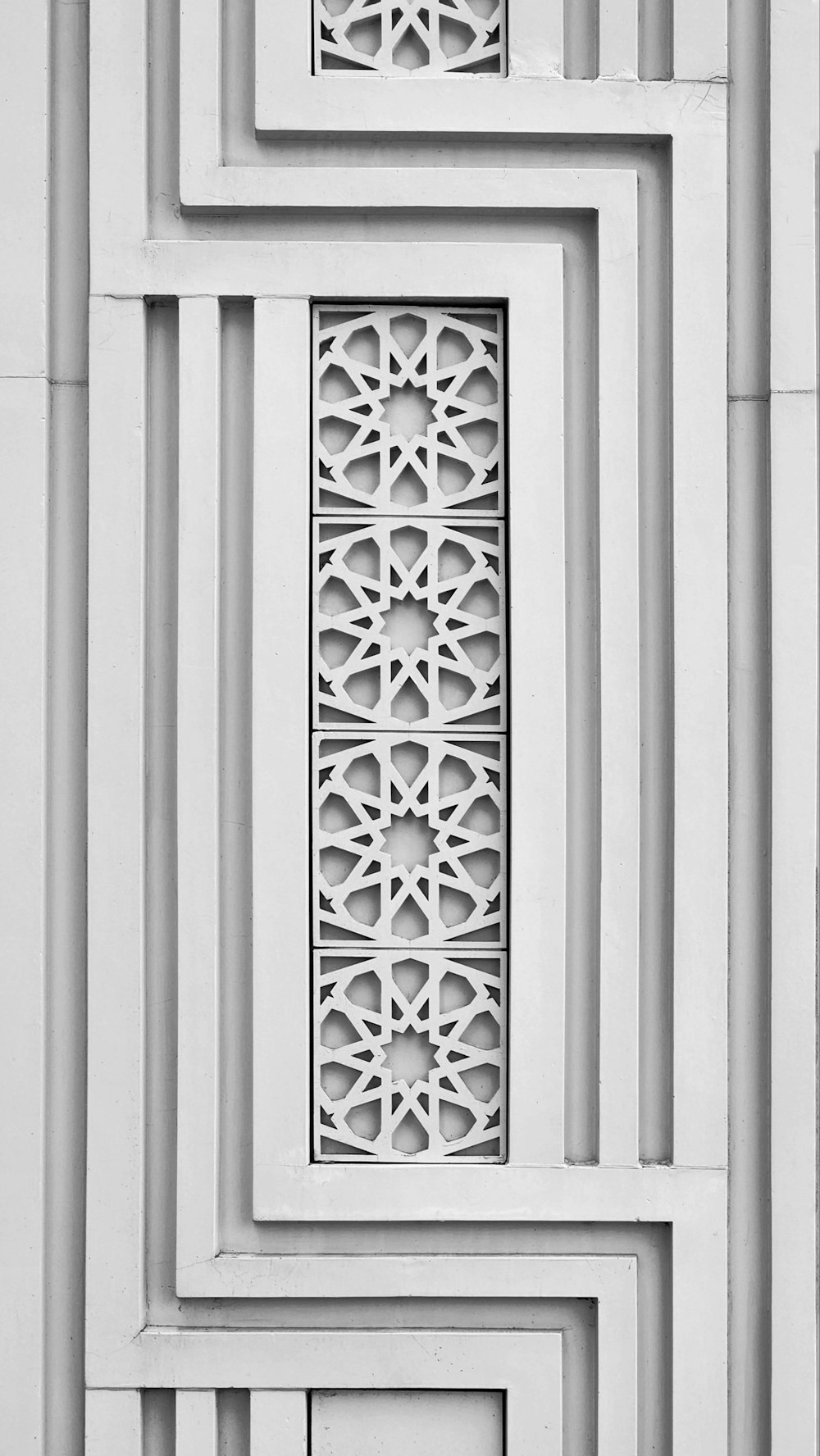 a close up of a building with a pattern on it