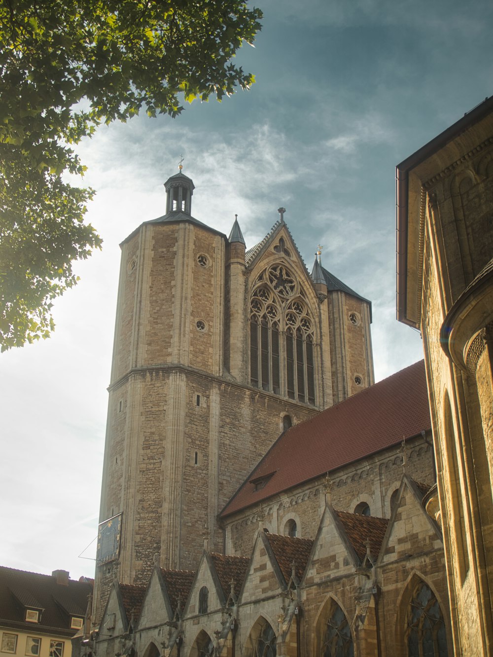 a large cathedral with a clock tower on top of it