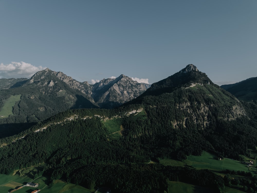 a view of a mountain range from a high point of view