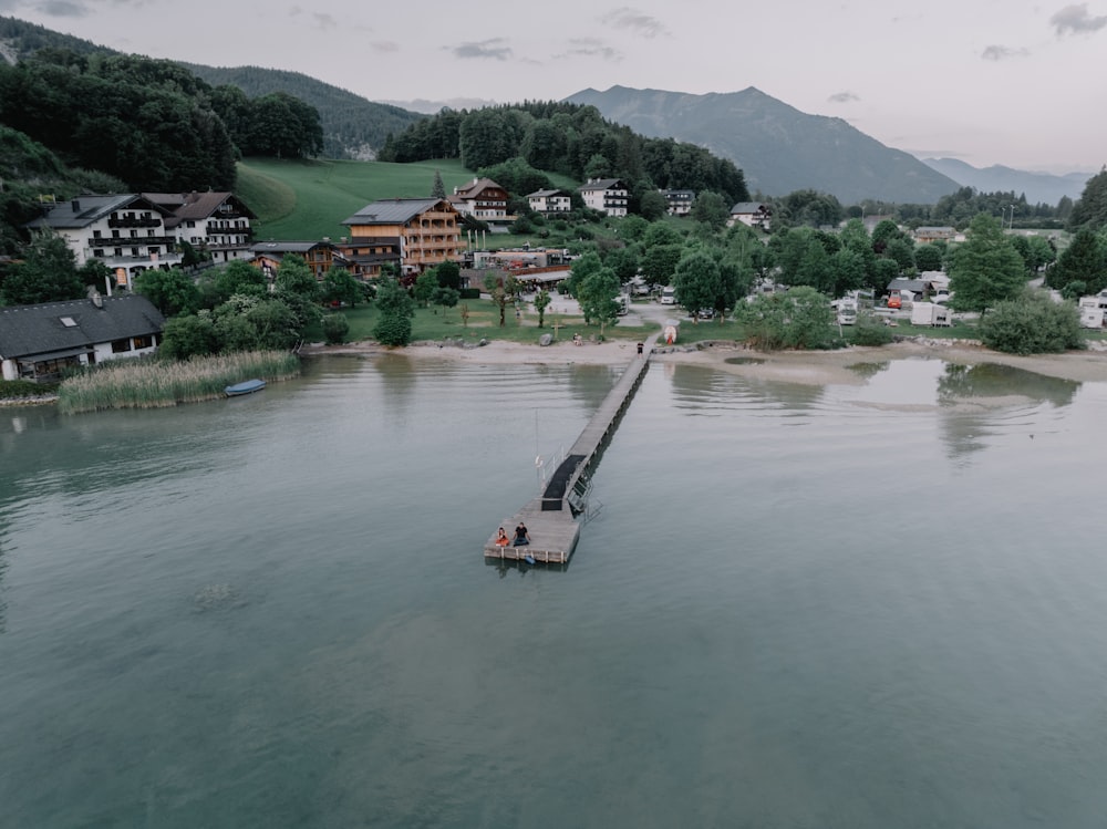 a dock in the middle of a body of water