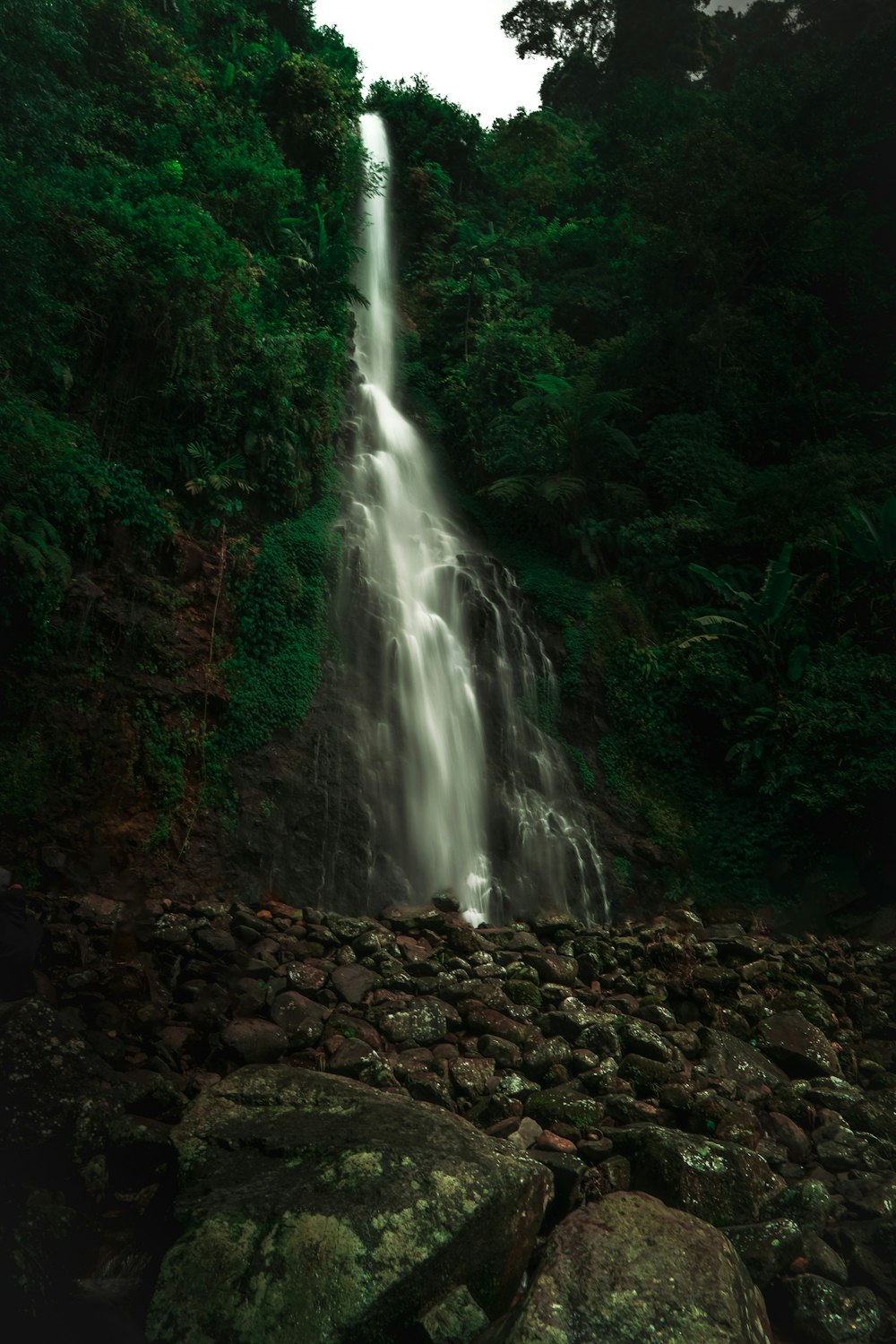 Ein großer Wasserfall mitten im Wald