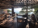 An outdoor space featuring eco-friendly wood-plastic flooring.