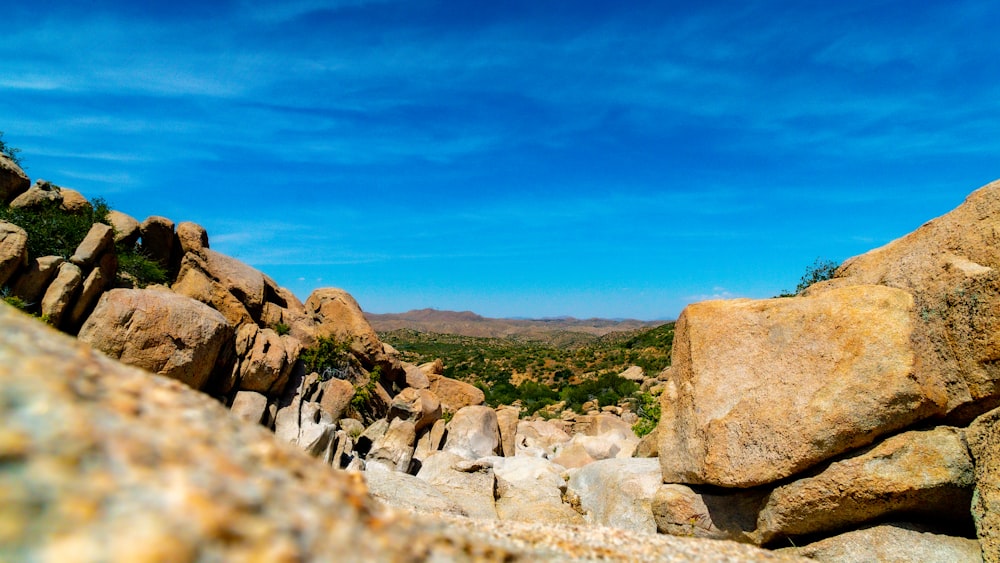 a large rock formation in the middle of a desert