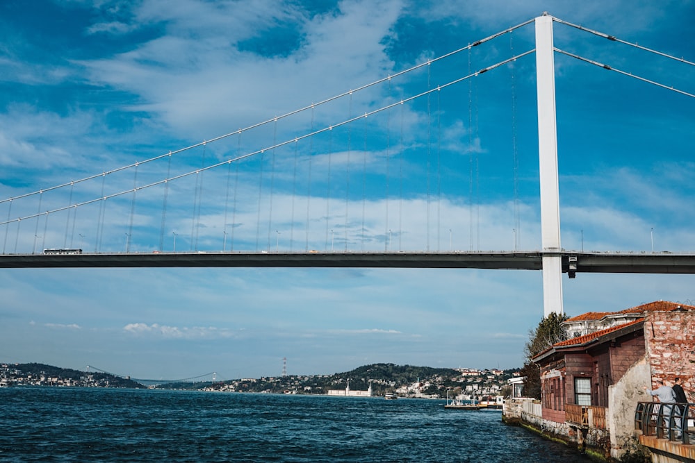 a bridge spanning over a body of water