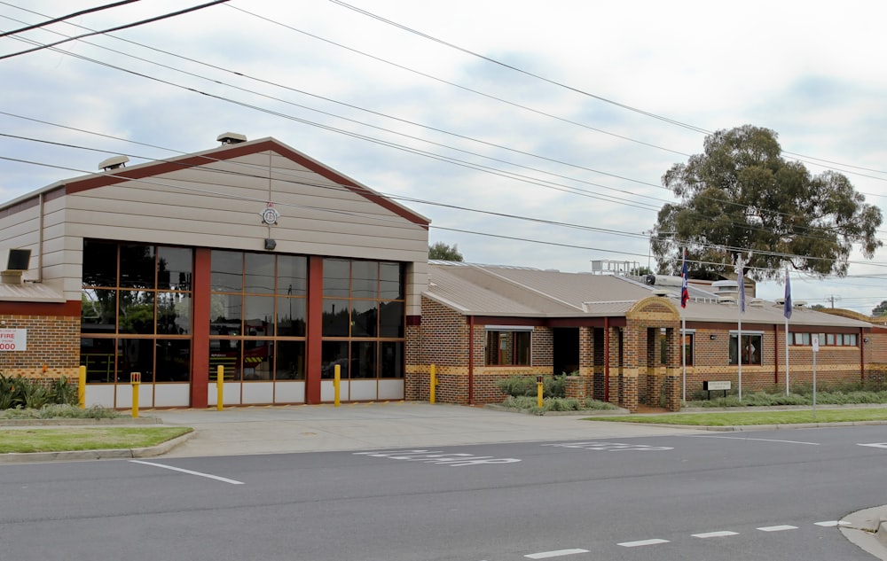 a street corner with a building on the corner