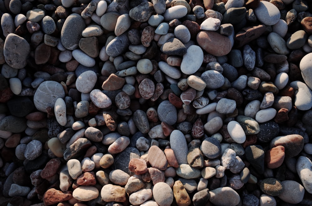 a bunch of rocks that are laying on top of each other