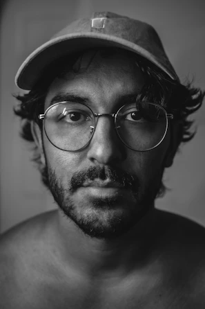 Before-and-after style image of a founder’s headshot transformed into a polished, AI-enhanced executive portrait.