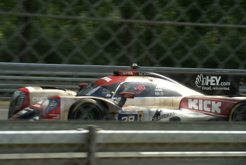 a race car driving on a race track