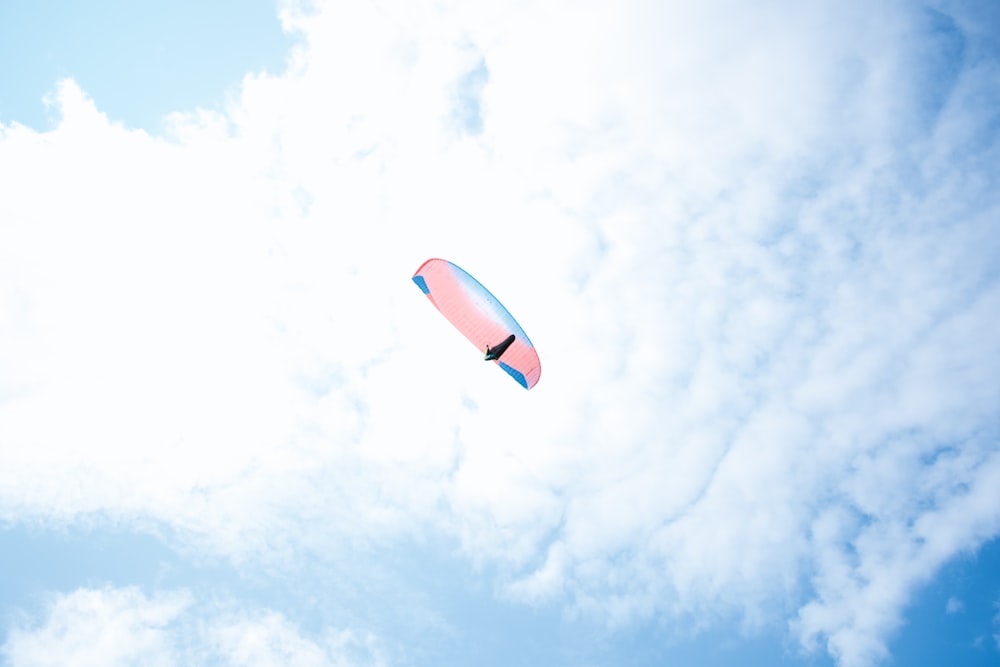 a kite flying in the sky on a sunny day