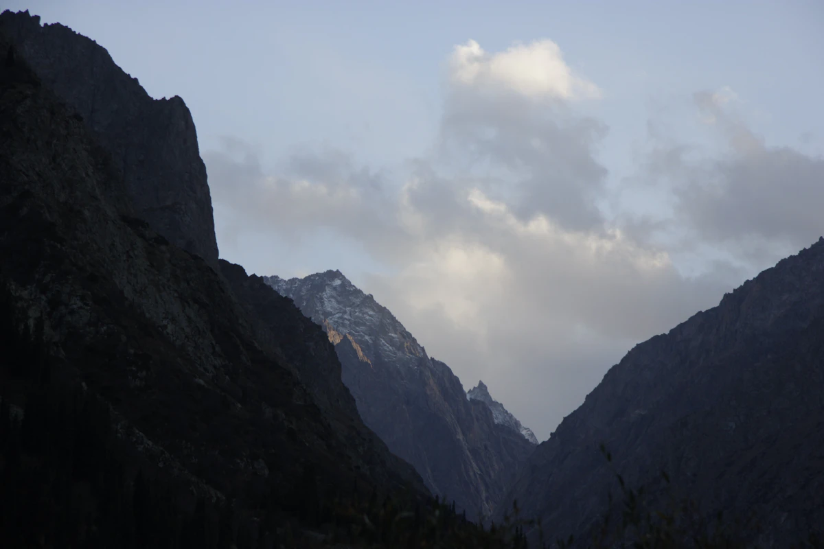 Autumn mountain scenery in Kyrgyzstan