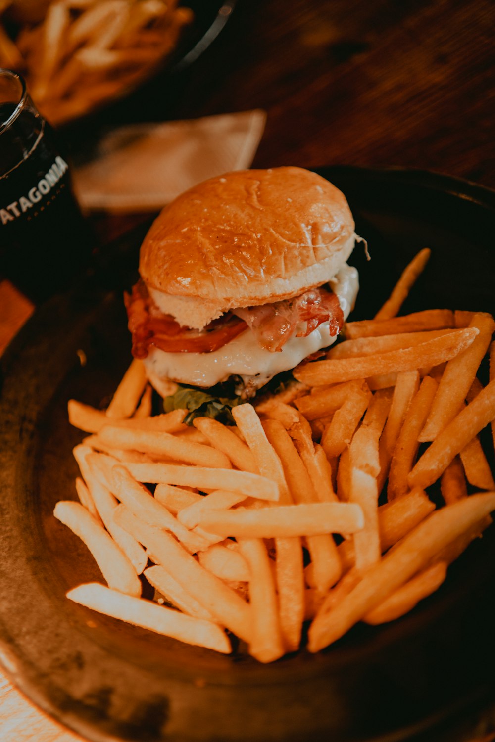 a sandwich and french fries on a plate