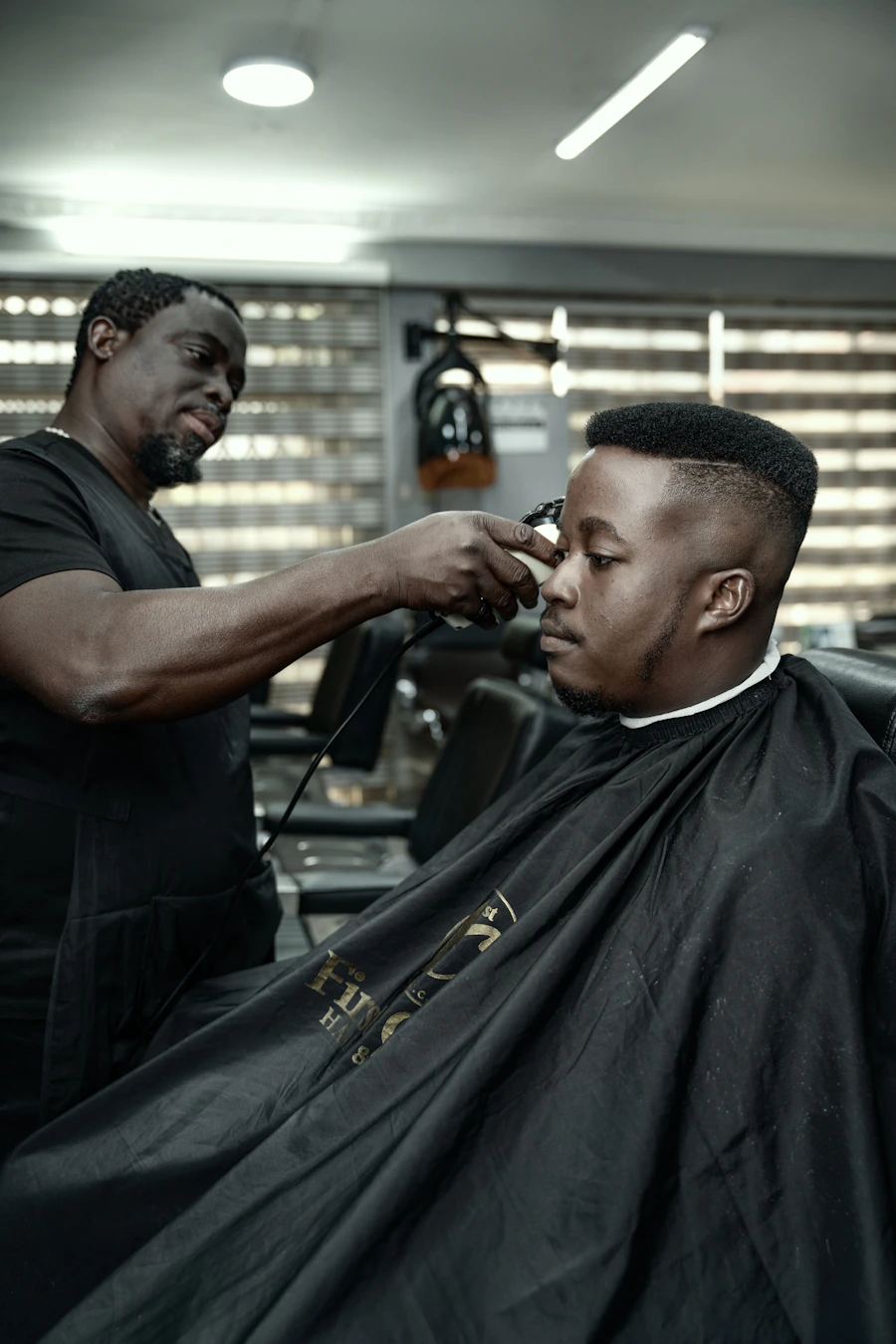 Barber at work