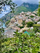 a scenic view of a village on a hillside