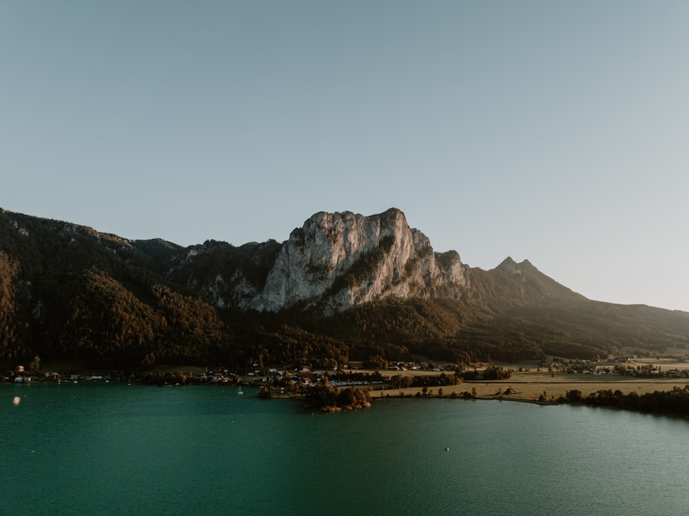 a large body of water surrounded by mountains