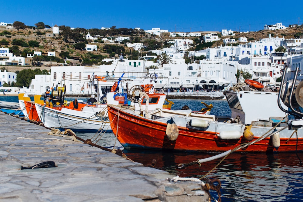 a number of boats in a body of water