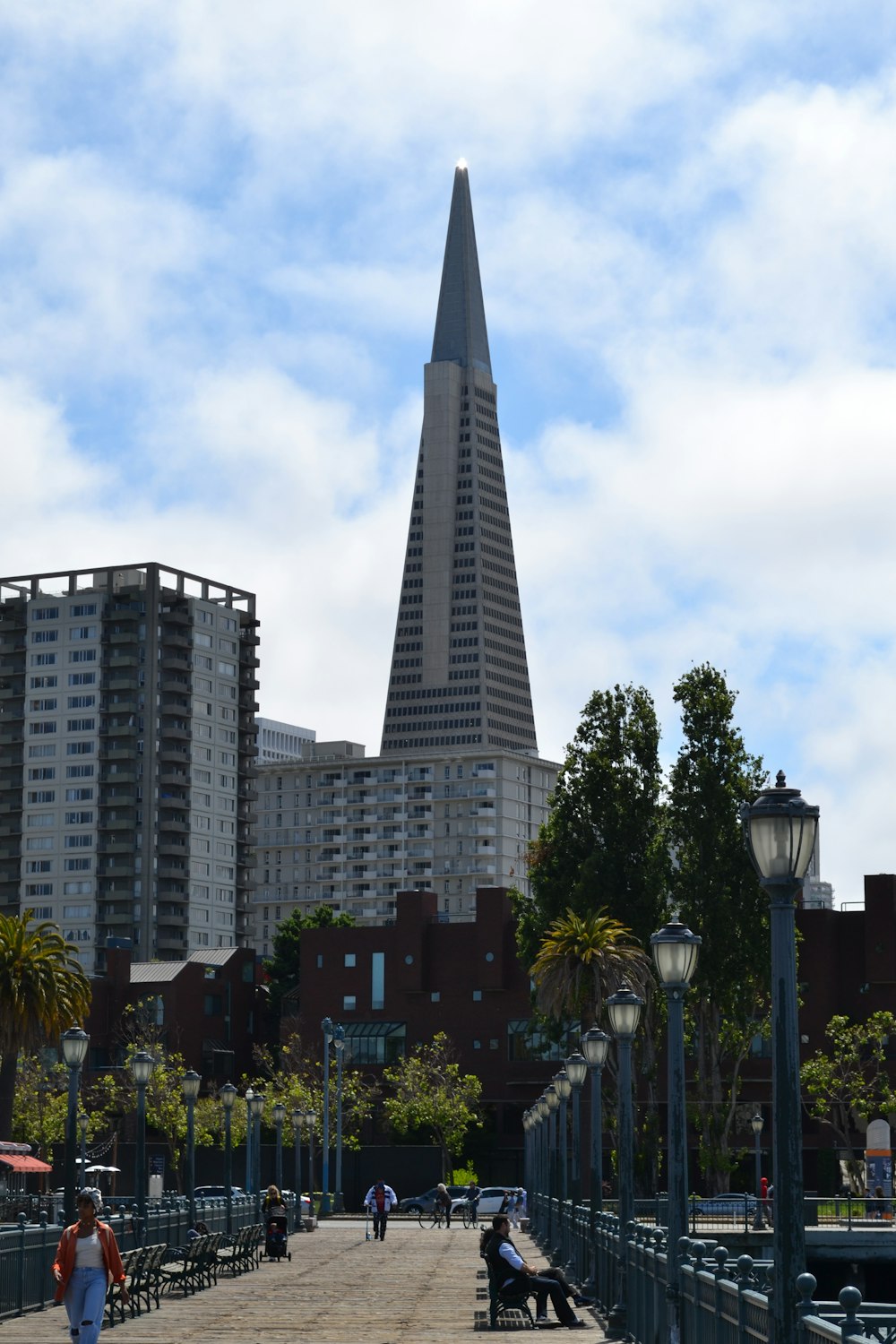 a view of a city with a very tall building in the background