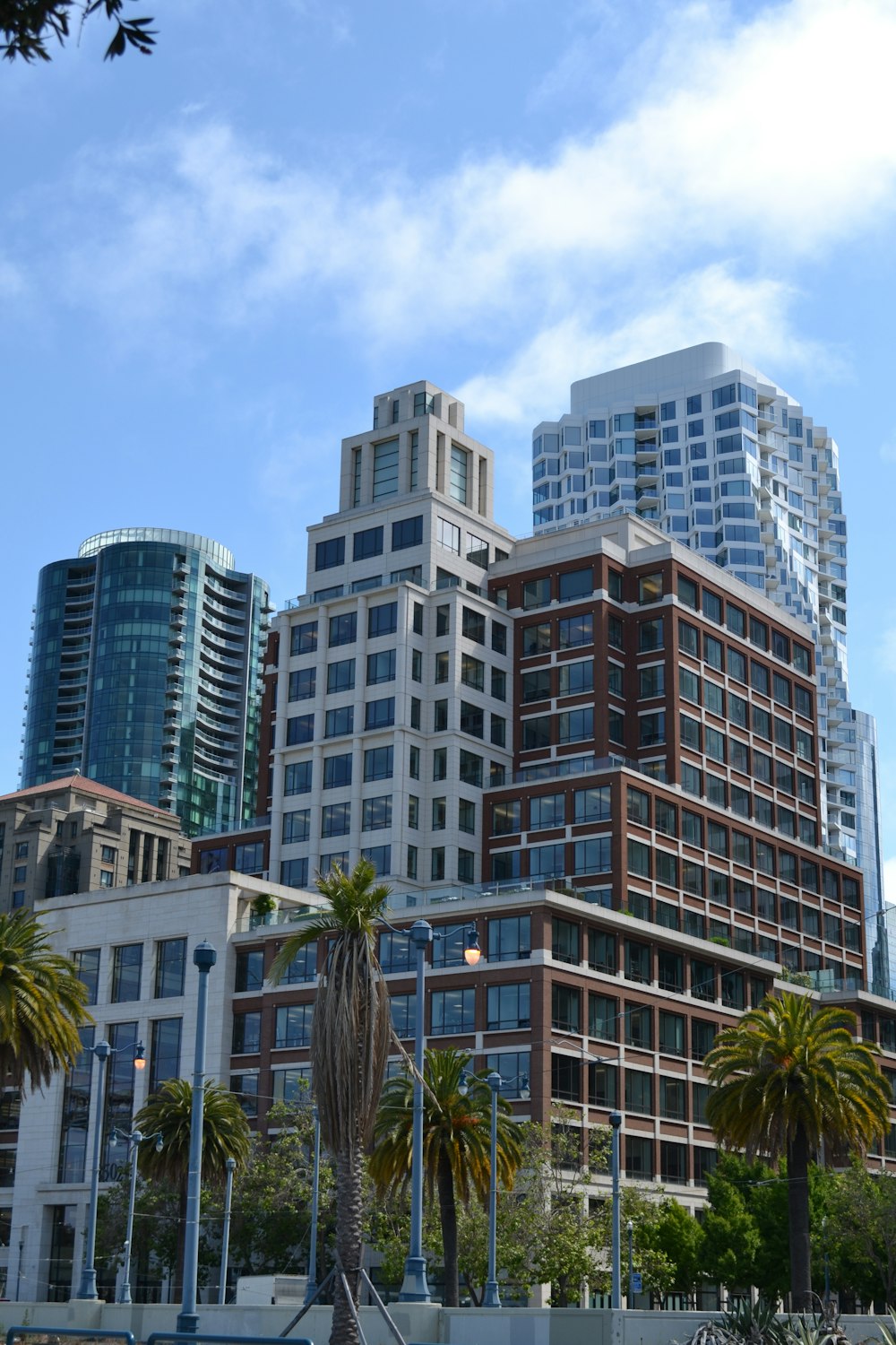 a group of tall buildings sitting next to each other