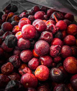 Ripe, plump berries bursting with color, freshly picked and ready to bake.