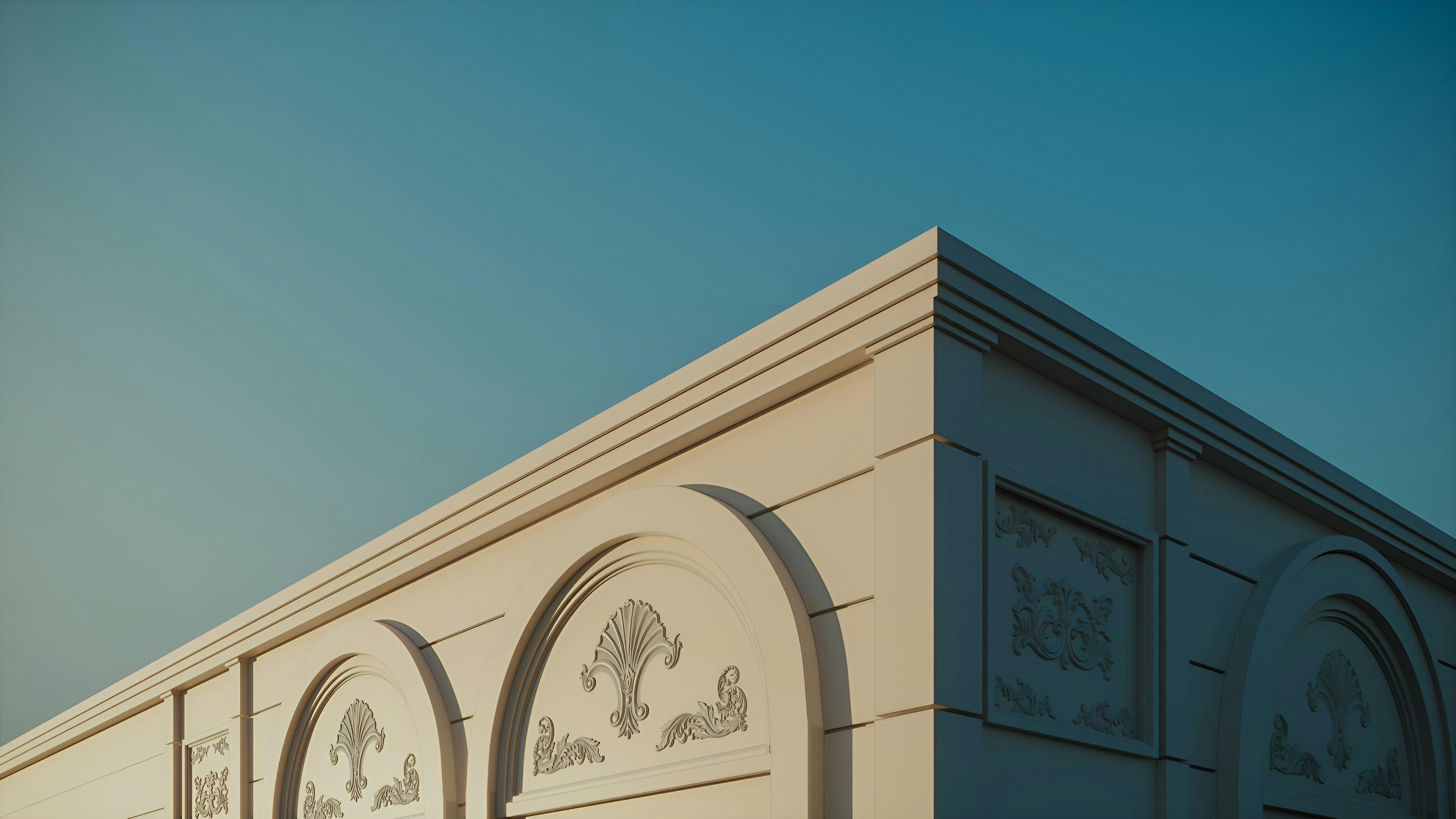 a building with arches and arches on the side of it