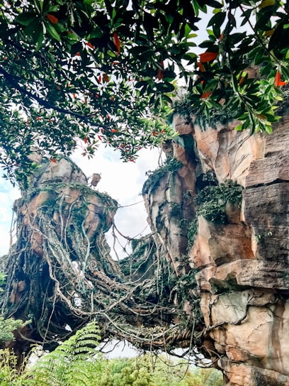 A detailed 3D fantasy landscape with glowing enchanted forests and mystical creatures blending sci-fi elements.