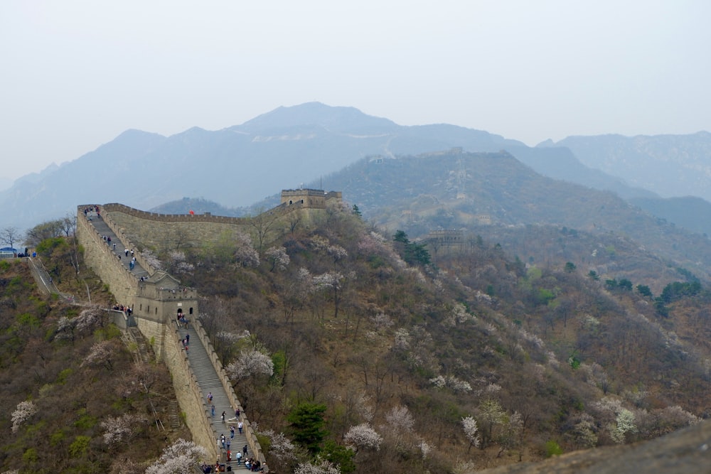 a view of the great wall of china