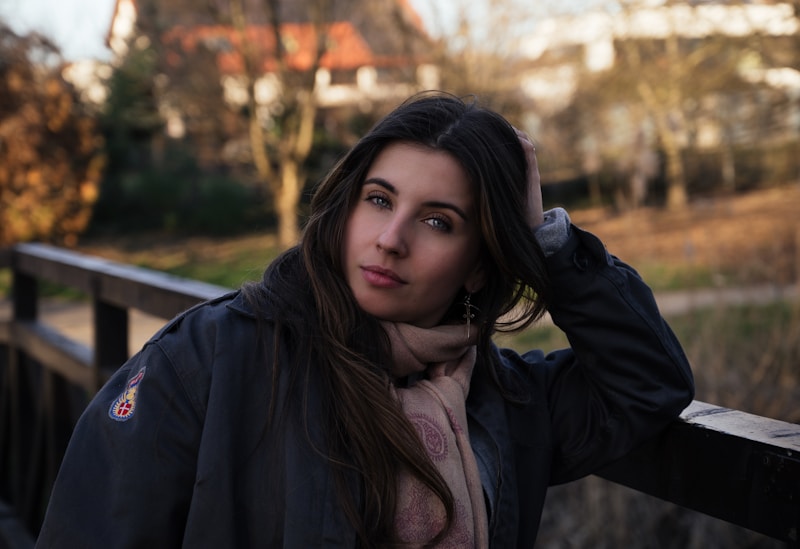 Fashion pose on bridge