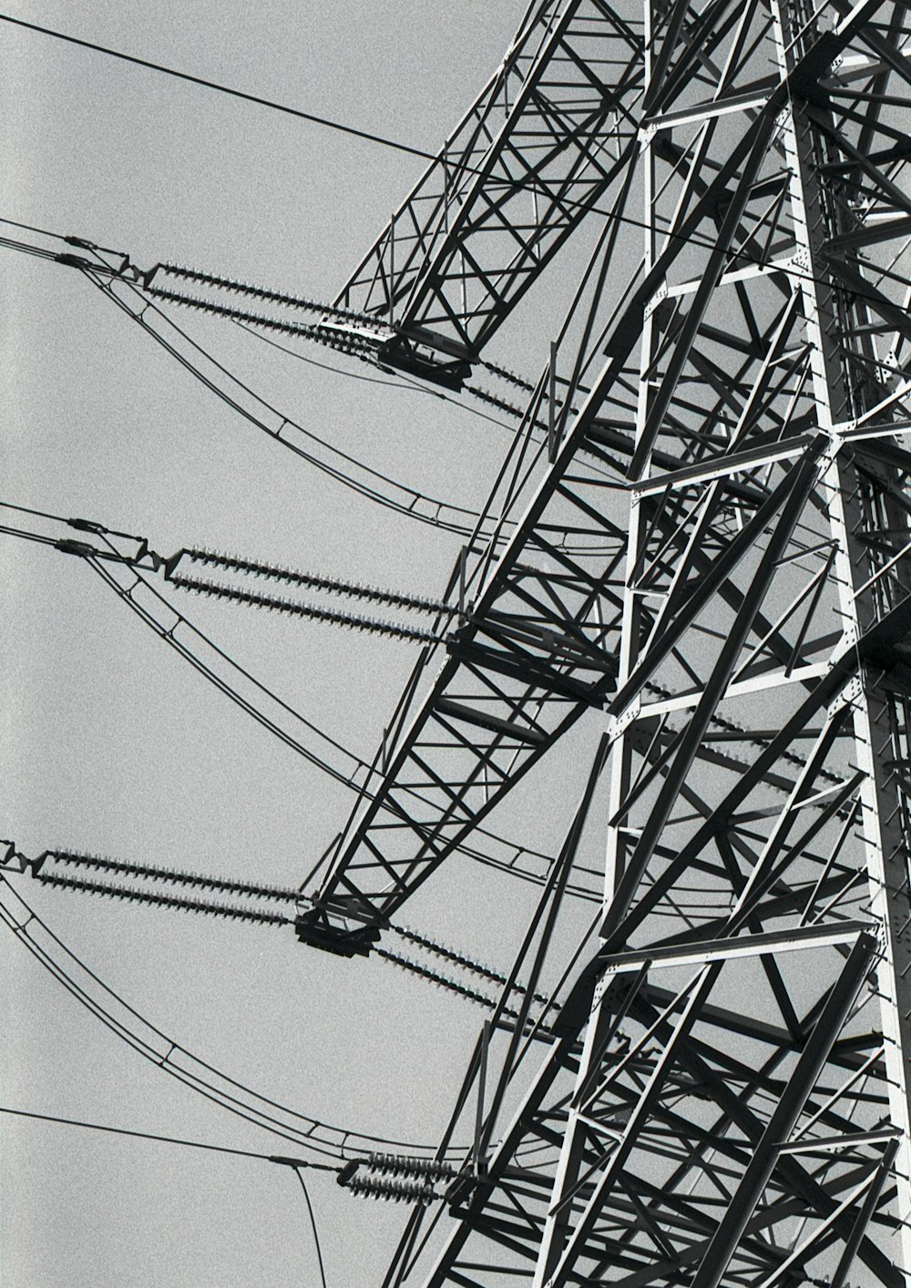 a black and white photo of power lines