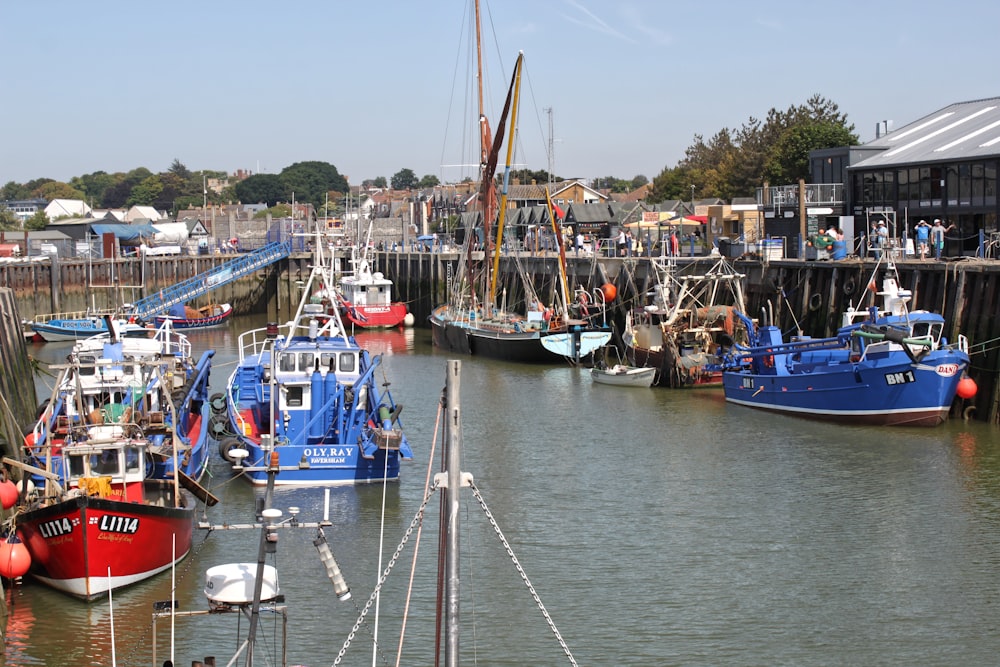 a group of boats that are in the water