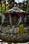a small structure made of rocks and stones