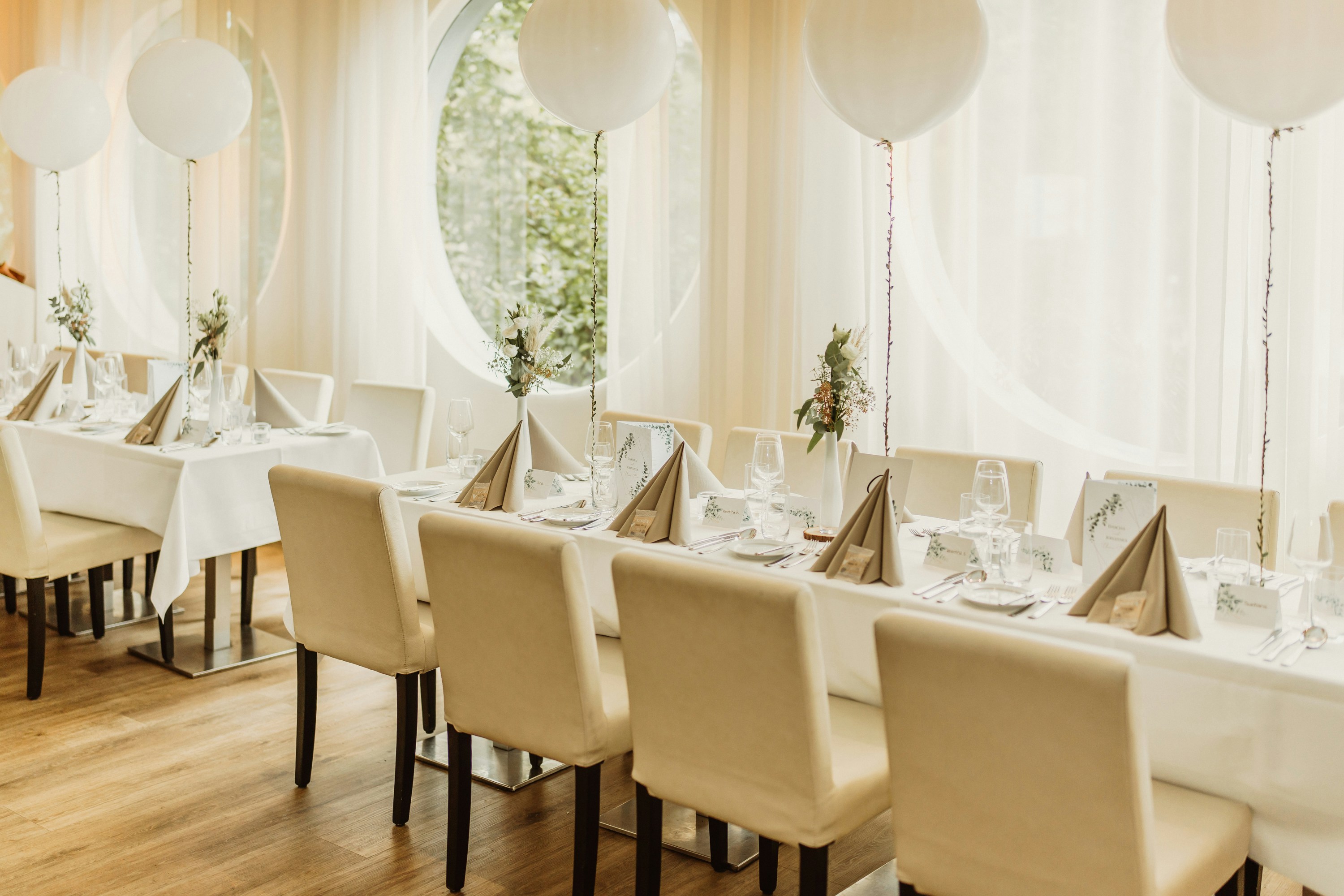 a restaurant's private dining room set for a celebration - Special occasion restaurants
