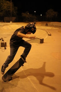 A skateboarder performing a trick at a local skate park.