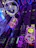 Futuristic neon-lit workspace with holographic AI interface glowing purple.