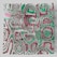 A vibrant abstract pattern featuring swirling, organic shapes in a dynamic composition. The design is made up of interconnected loops and ovals with a glossy, almost metallic texture. The patterns are primarily green and magenta, creating a psychedelic effect on a textured gray background.