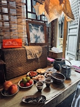 A warm, inviting shot of a rustic wooden table set with fresh southern dishes and a handwritten note saying 'Let's connect.'