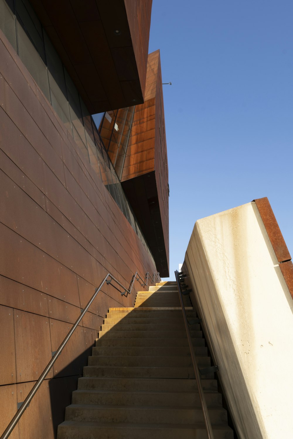 a set of stairs leading up to a building