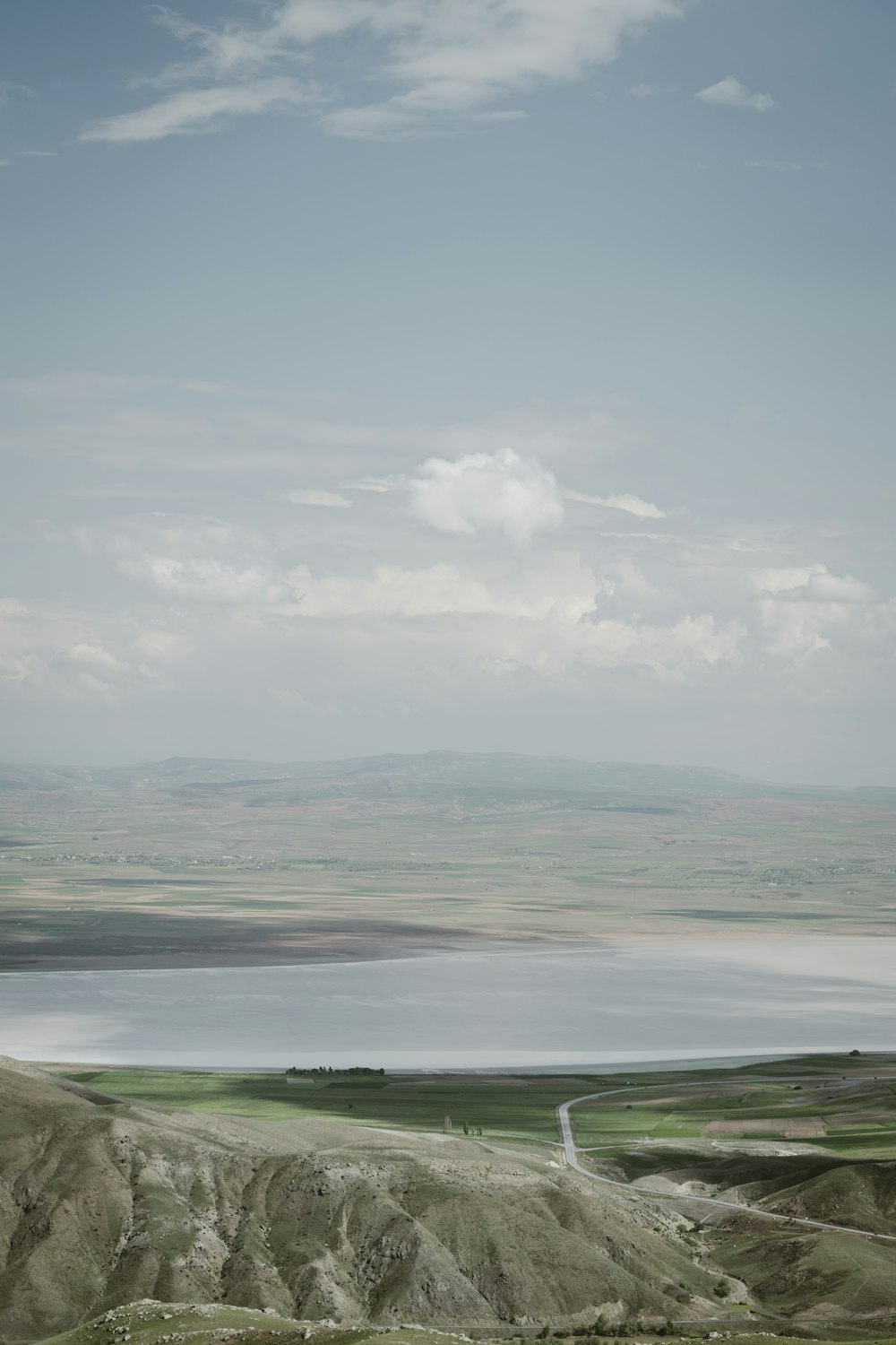 a large body of water surrounded by mountains