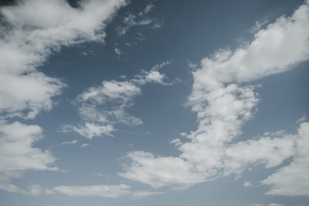 a group of people standing on top of a beach under a cloudy blue sky