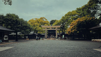 The great torii gate at Meiji Shrine, Tokyo