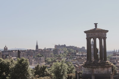 A scenic view of Edinburgh with iconic landmarks.