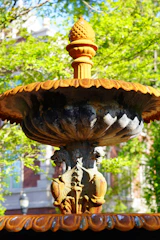 A beautifully designed outdoor waterproof fountain cover.