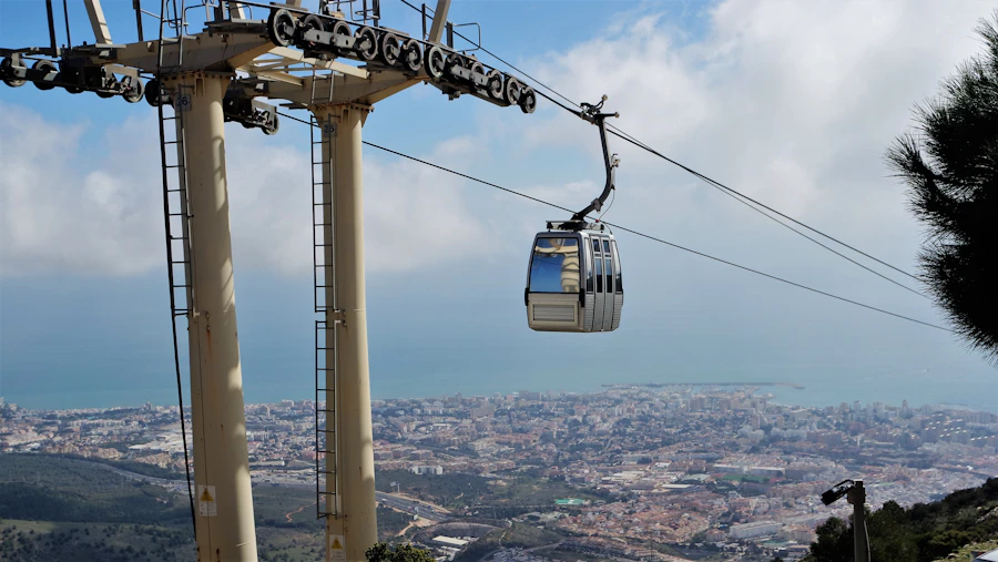Cable car gondola in Benalmádena with views over the coast