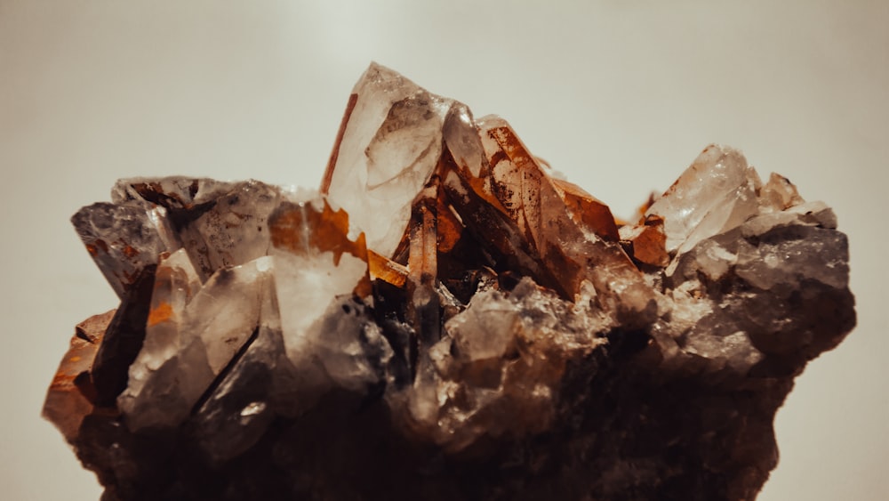 a close up of a cluster of crystals