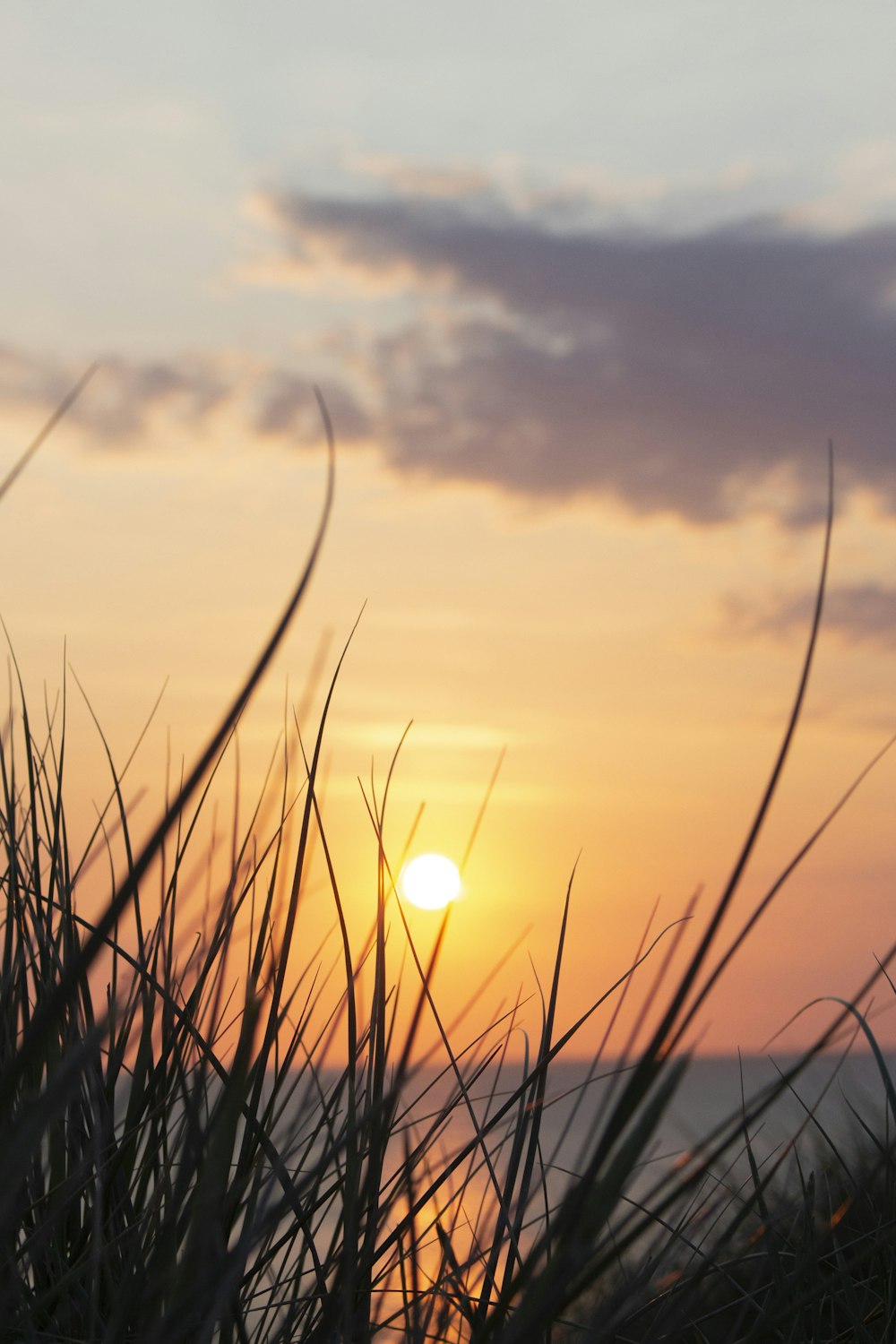 the sun is setting over the horizon of the ocean